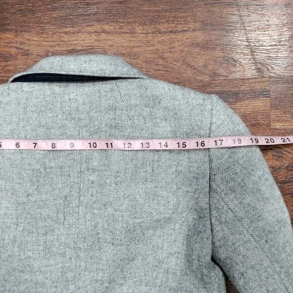 Talbots Wool Aberdeen Houndstooth Notch Lapel Single Breasted Blazer Gray US 2 - Picture 14 of 15